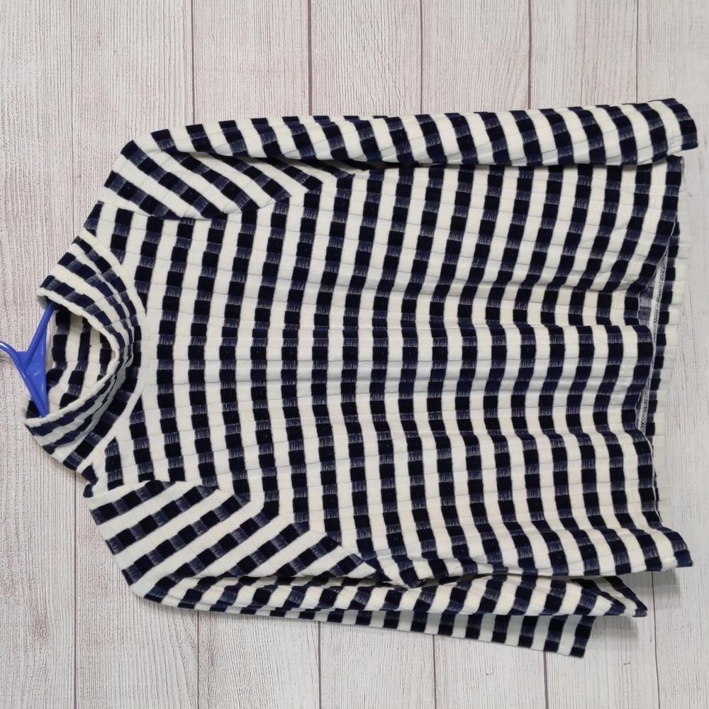 Texture & Thread Madewell navy and cream mock neck sweater XS